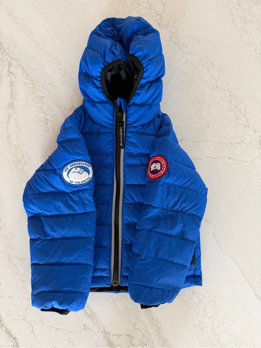 Kids Blue Hooded Puffer Jacket - Canada Goose Style Suze 2-3 T